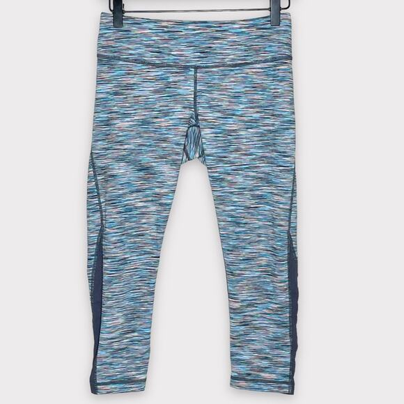 ZELLA rainbow space dye crop leggings with gray mesh panels size small - Picture 1 of 4